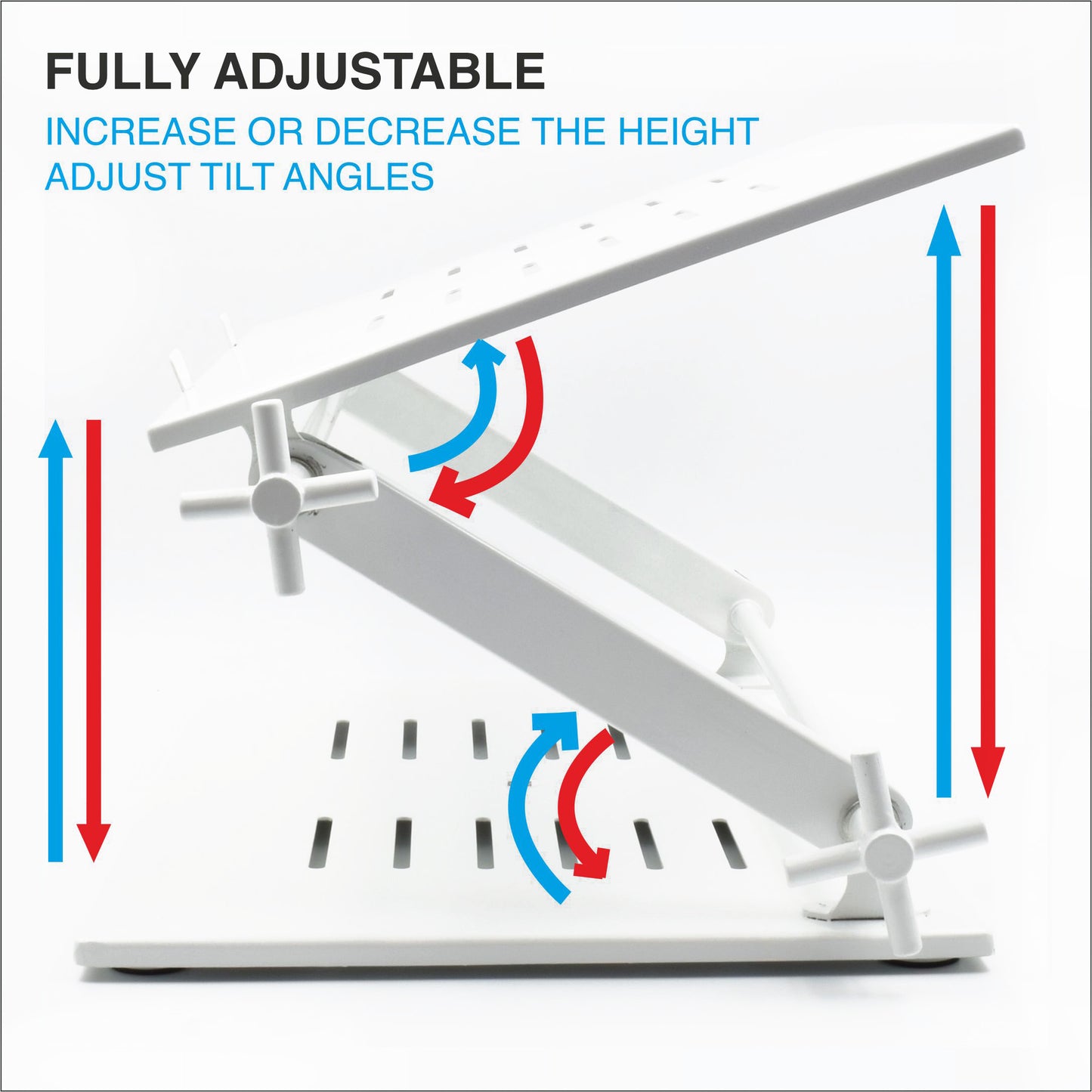 Crinds Pure Metal Laptop Stand for Table (White)