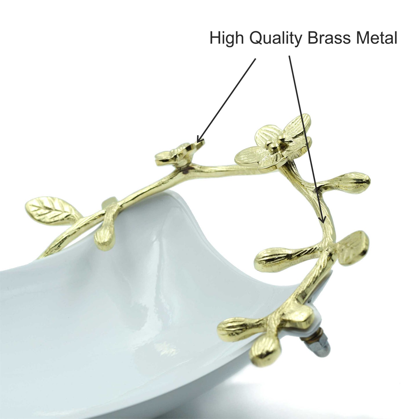 Crinds Pure Metal Luxury Brass Platter Tray for Snacks