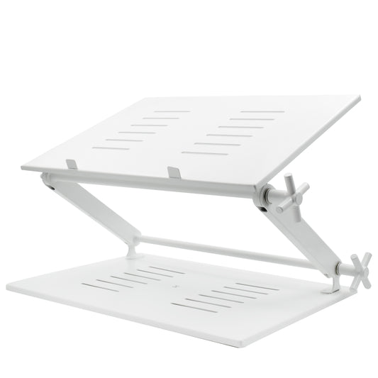 Crinds Pure Metal Laptop Stand for Table (White)