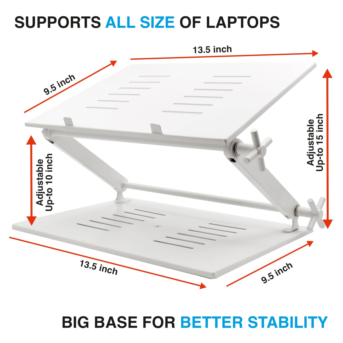 Crinds Pure Metal Laptop Stand for Table (White)