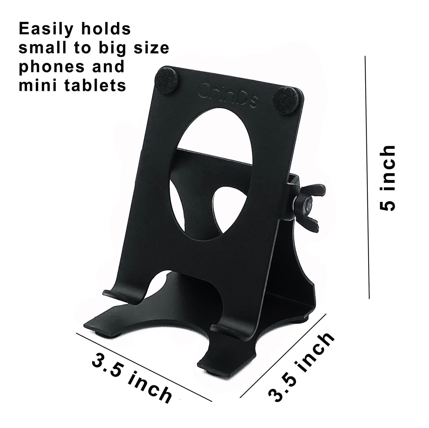 Crinds Pure Metal Mobile Stand for Table(Black)