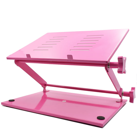 Crinds Pure Metal Laptop Stand for Table (Pink)