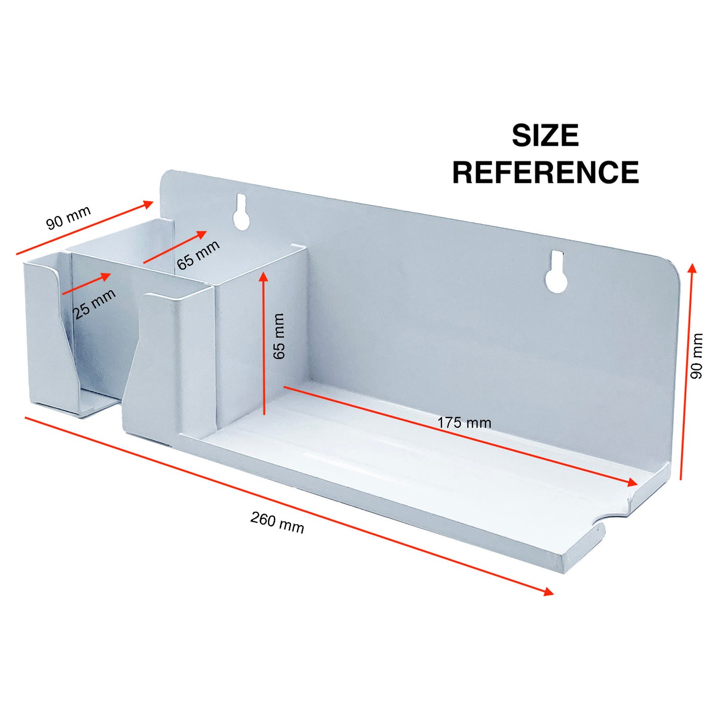 Crinds Pure Metal Mobile Stand for Wall (White)