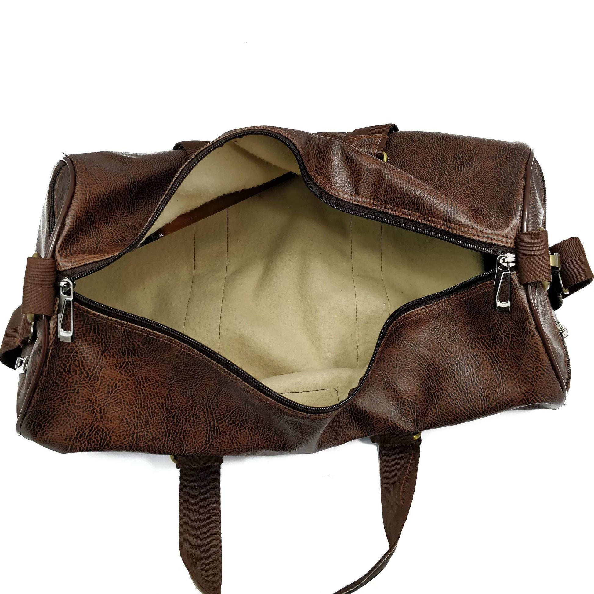 Crinds designer Crinds Multi-Purpose Leatherette Duffel Bag - Grain Brown Men Women Ladies Girls duffel bag