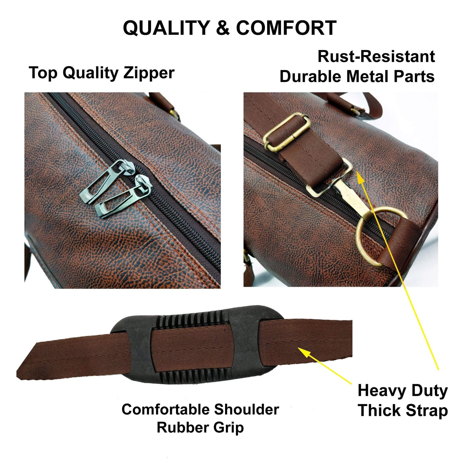 Crinds designer Crinds Multi-Purpose Leatherette Duffel Bag - Grain Brown Men Women Ladies Girls duffel bag